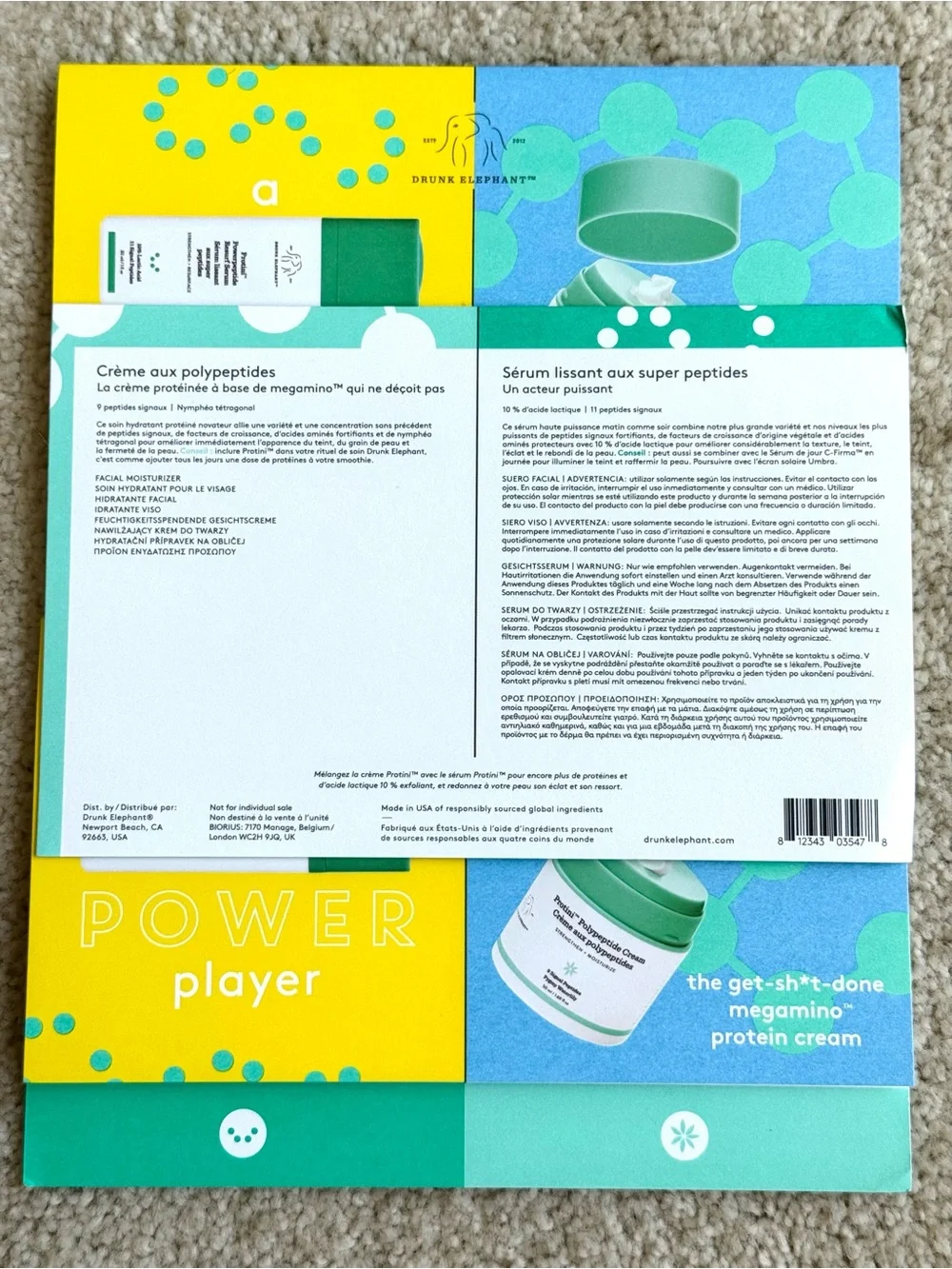 Drunk Elephant Protini Powerpeptide Resurf Serum Polypeptide Cream Set Samples